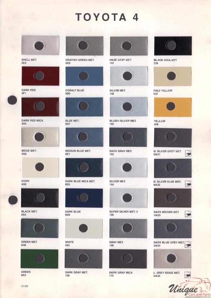 1995 - 2002 Toyota Paint Charts Octoral 4